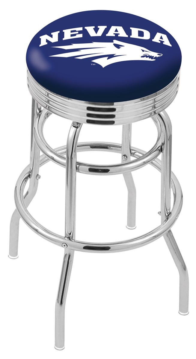 25" L7C3C - Chrome Double Ring Nevada Swivel Bar Stool with 2.5" Ribbed Accent Ring by  Company