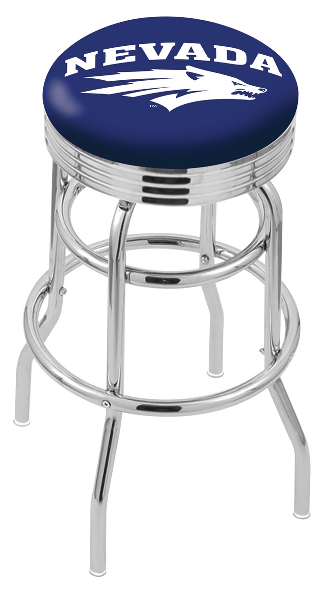 30" L7C3C - Chrome Double Ring Nevada Swivel Bar Stool with 2.5" Ribbed Accent Ring by  Company