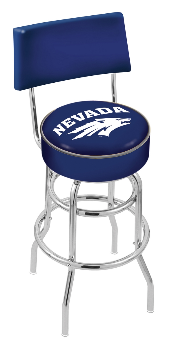 L7C430NevaUn 30 in. Chrome Double Ring Nevada Swivel Bar Stool With a Back