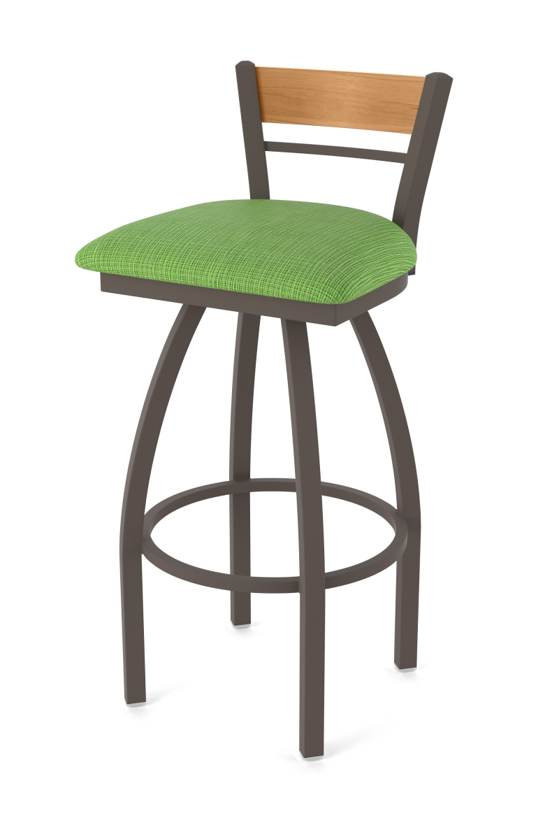 88130BZMed015 881 Revelle 30 in. Swivel Bar Stool with Bronze Finish, Medium Back & Graph Parrot Seat