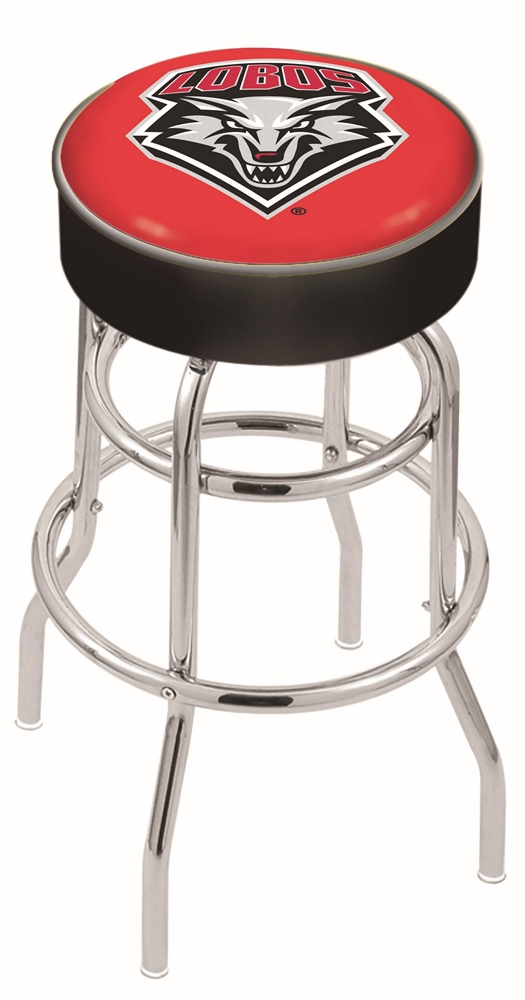 30" L7C1 - 4" New Mexico Cushion Seat with Double-Ring Chrome Base Swivel Bar Stool by  Company