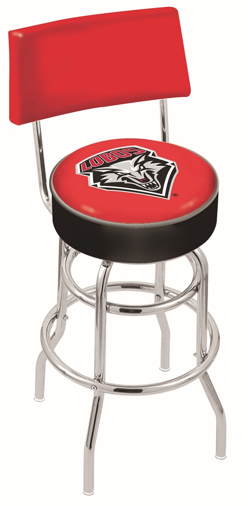 L7C430NewMex 30 in. Chrome Double Ring New Mexico Swivel Bar Stool With a Back