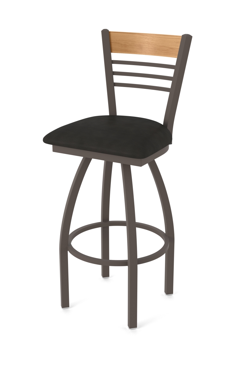 88030BZMed003 880 Eleanor 30 in. Swivel Bar Stool with Bronze Finish, Medium Back & Canter Espresso Seat