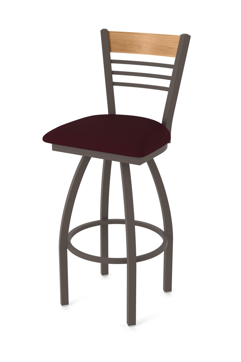 88030BZMed005 880 Eleanor 30 in. Swivel Bar Stool with Bronze Finish, Medium Back & Canter Bordeaux Seat