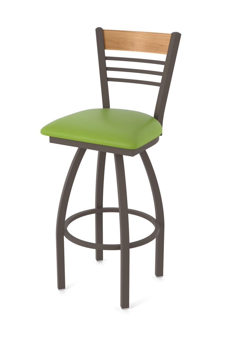 88030BZMed009 880 Eleanor 30 in. Swivel Bar Stool with Bronze Finish, Medium Back & Canter Kiwi Green Seat