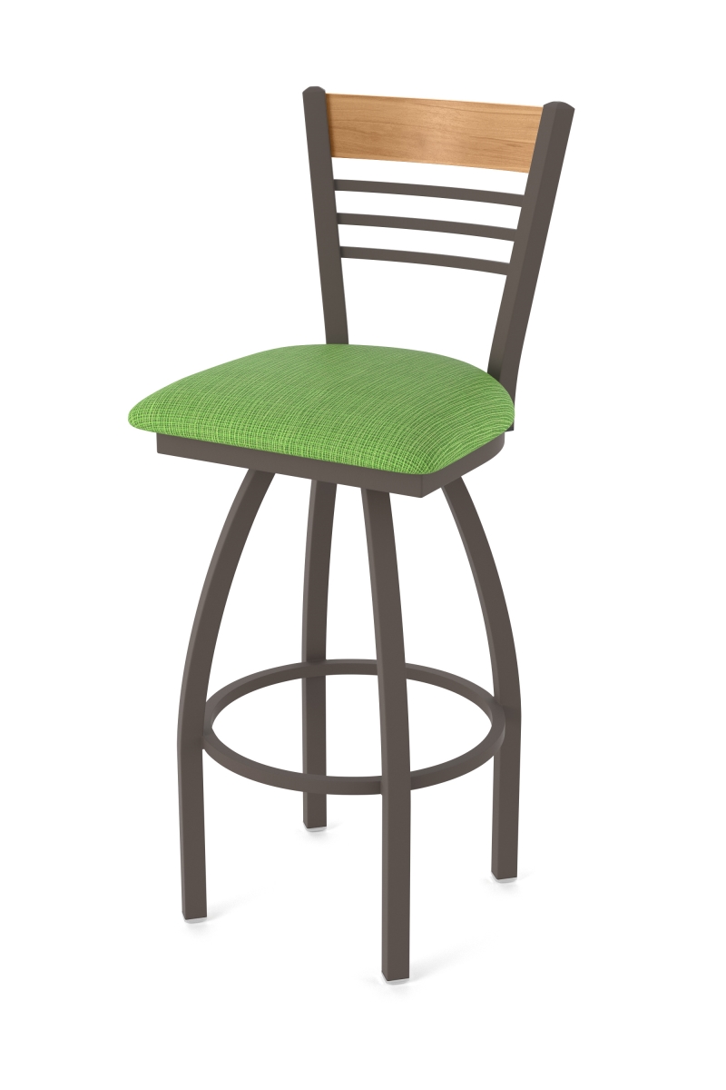 88030BZMed015 880 Eleanor 30 in. Swivel Bar Stool with Bronze Finish, Medium Back & Graph Parrot Seat