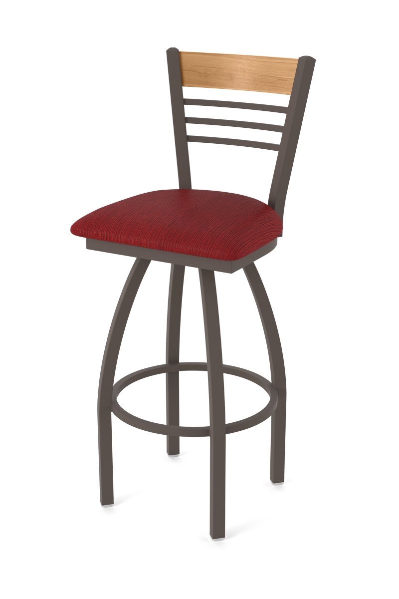 88030BZMed016 880 Eleanor 30 in. Swivel Bar Stool with Bronze Finish, Medium Back & Graph Ruby Seat