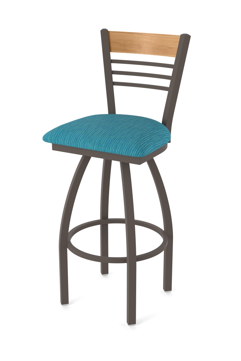 88030BZMed022 880 Eleanor 30 in. Swivel Bar Stool with Bronze Finish, Medium Back & Graph Tidal Seat