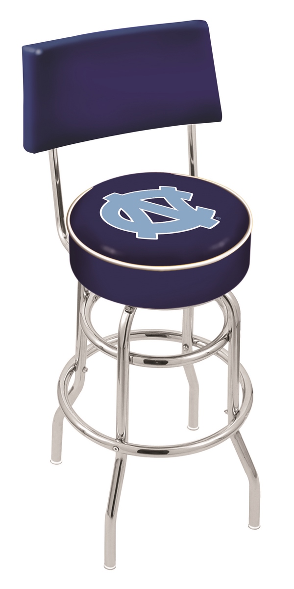 25" L7C4 - Chrome Double Ring North Carolina Swivel Bar Stool with a Back by  Company