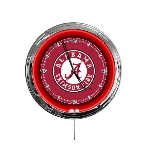ClkL16AL-A 16 in. University of Alabama Script A LED Wall Clock, Multi Color