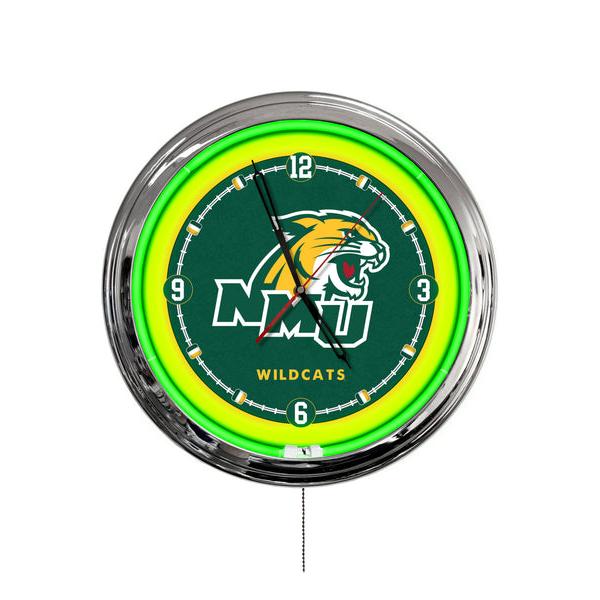 ClkL16NorMic 16 in. Northern Michigan University LED Wall Clock, Multi Color