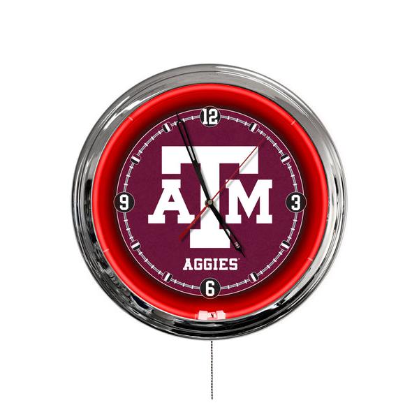 ClkL16TexA-M 16 in. Texas A&M LED Wall Clock, Multi Color
