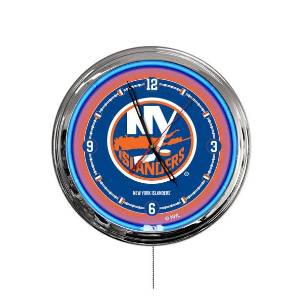 ClkL16NYIsln 16 in.   York Islanders LED Wall Clock, Multi Color