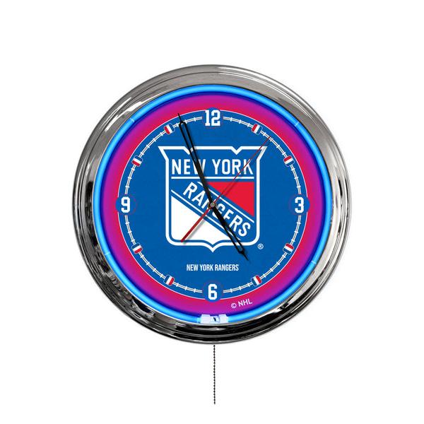 ClkL16NYRang 16 in.   York Rangers LED Wall Clock, Multi Color