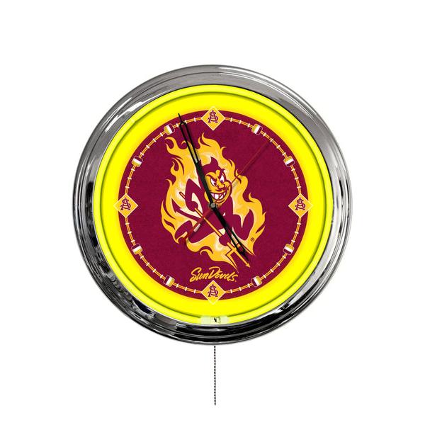 ClkL16ArizSt-S 16 in. Arizona State University Sparky LED Wall Clock, Multi Color
