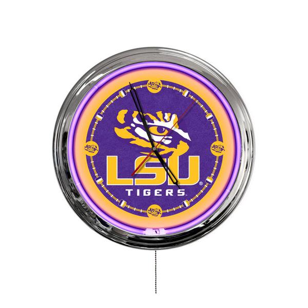ClkL16LaStUn 16 in. Louisiana State University LED Wall Clock, Multi Color