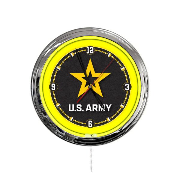 ClkL16Army 16 in. United States Army LED Wall Clock, Multi Color