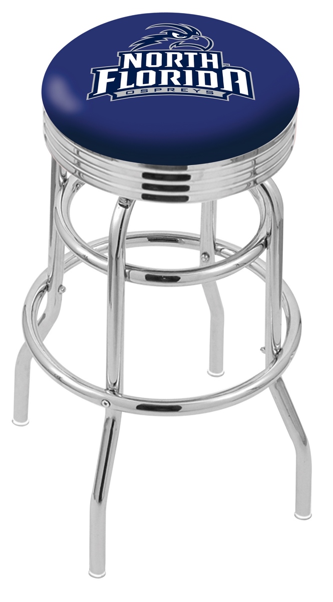 30" L7C3C - Chrome Double Ring North Florida Swivel Bar Stool with 2.5" Ribbed Accent Ring by  Company