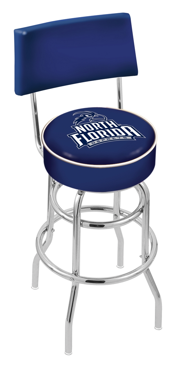 L7C430NorFla 30 in. Chrome Double Ring North Florida Swivel Bar Stool With a Back