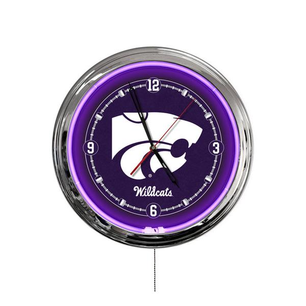 ClkL16KnsasS 16 in. Kansas State University LED Wall Clock, Multi Color