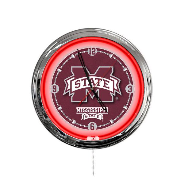 ClkL16MssStU 16 in. Mississippi State University LED Wall Clock, Multi Color