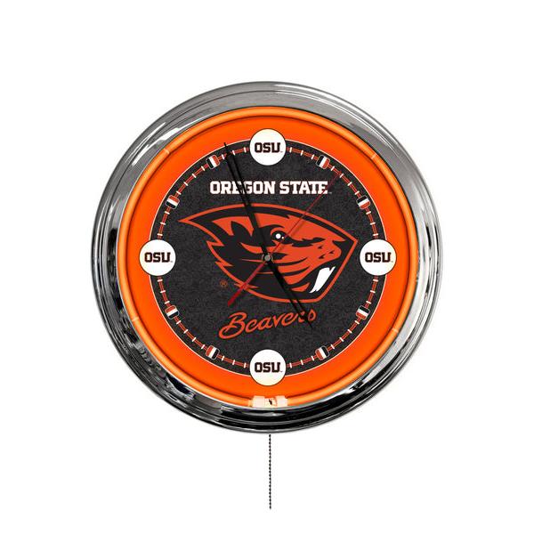 ClkL16OregSt 16 in. Oregon State University LED Wall Clock, Multi Color