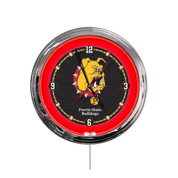 ClkL16FerrSt 16 in. Ferris State University LED Wall Clock, Multi Color