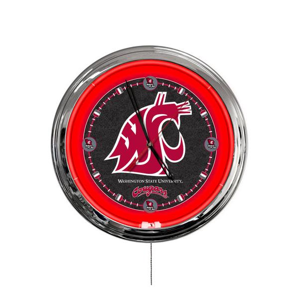 ClkL16WashSt 16 in. Washington State University LED Wall Clock, Multi Color