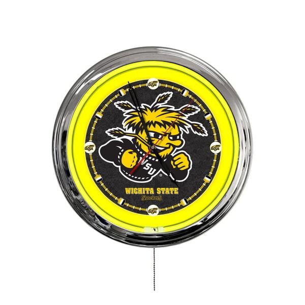 ClkL16WichSt 16 in. Wichita State University LED Wall Clock, Multi Color