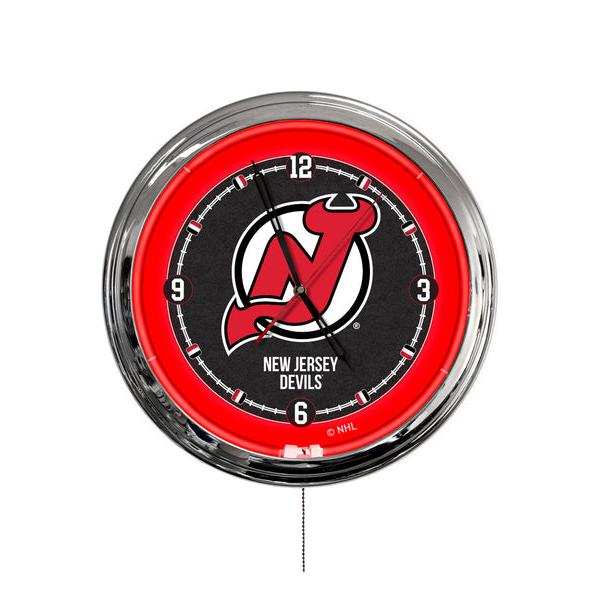 ClkL16NJDevl 16 in.   Jersey Devils LED Wall Clock, Multi Color