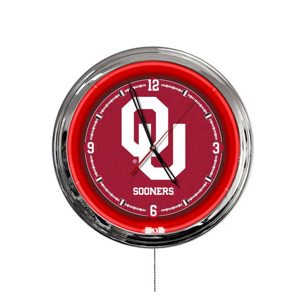 ClkL16Oklhma 16 in. Oklahoma University LED Wall Clock, Multi Color