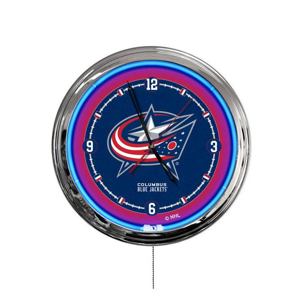 ClkL16ColBlu 16 in. Columbus Blue Jackets LED Wall Clock, Multi Color