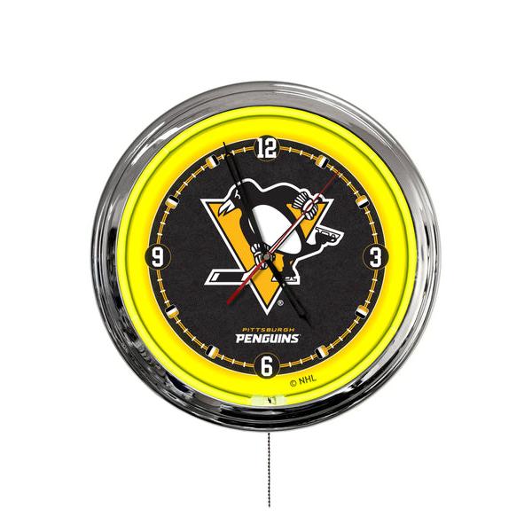 ClkL16PitPen 16 in. Pittsburgh Penguins LED Wall Clock, Multi Color