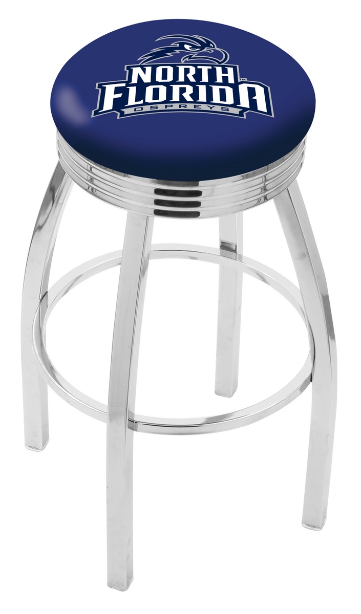 30" L8C3C - Chrome North Florida Swivel Bar Stool with 2.5" Ribbed Accent Ring by  Company