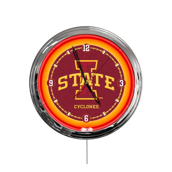 ClkL16IowaSt 16 in. Iowa State University LED Wall Clock, Multi Color