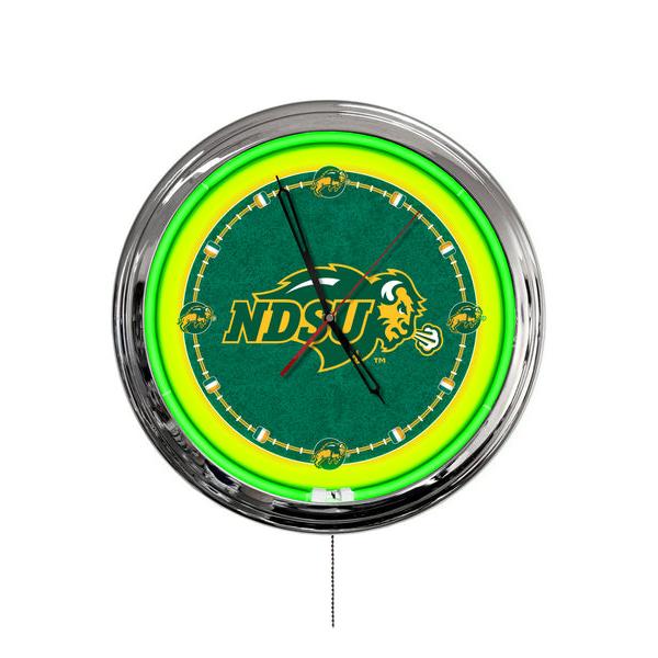 ClkL16NDakSt 16 in. North Dakota State University LED Wall Clock, Multi Color