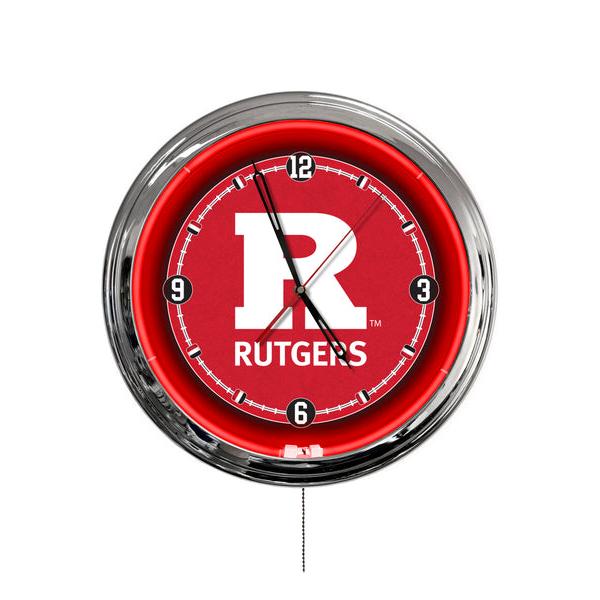 ClkL16Rutger 16 in. Rutgers LED Wall Clock, Multi Color