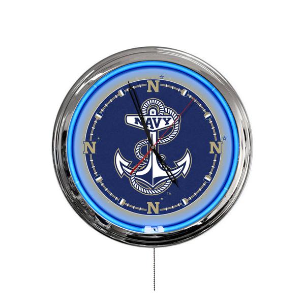 ClkL16USNavA 16 in. US Naval Academy LED Wall Clock, Multi Color