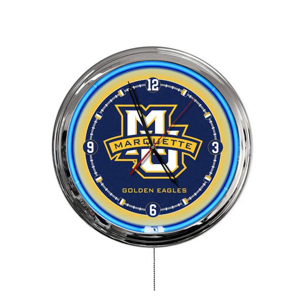 ClkL16Mrqtte 16 in. Marquette University LED Wall Clock, Multi Color