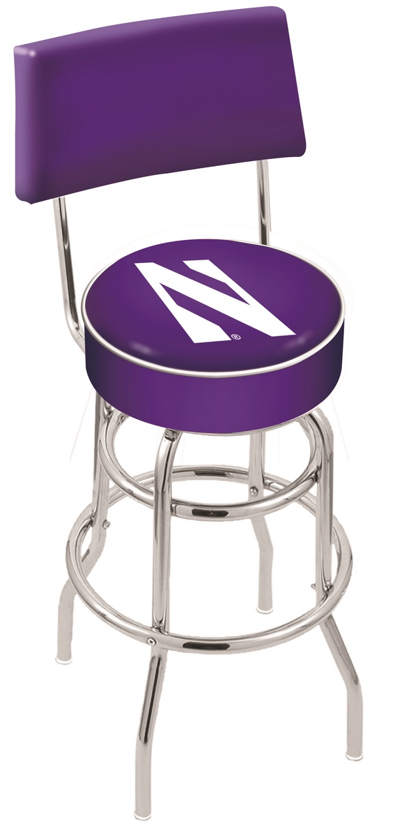 25" L7C4 - Chrome Double Ring Northwestern Swivel Bar Stool with a Back by  Company