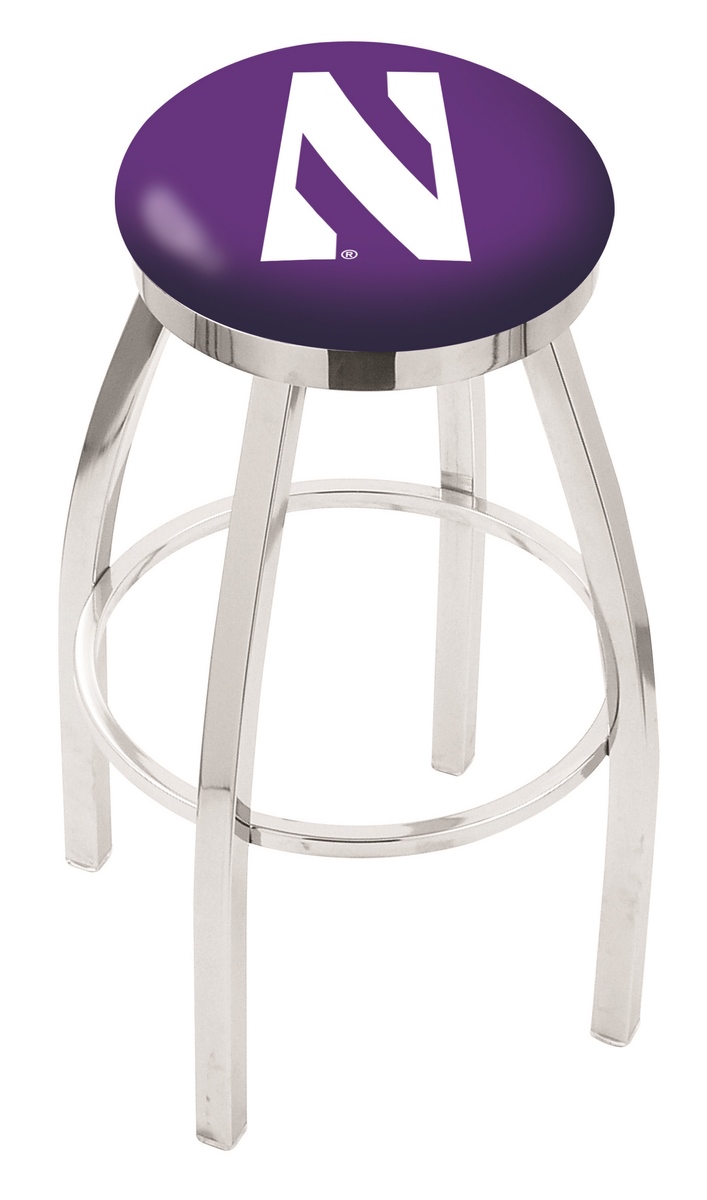 25" L8C2C - Chrome Northwestern Swivel Bar Stool with Accent Ring by  Company