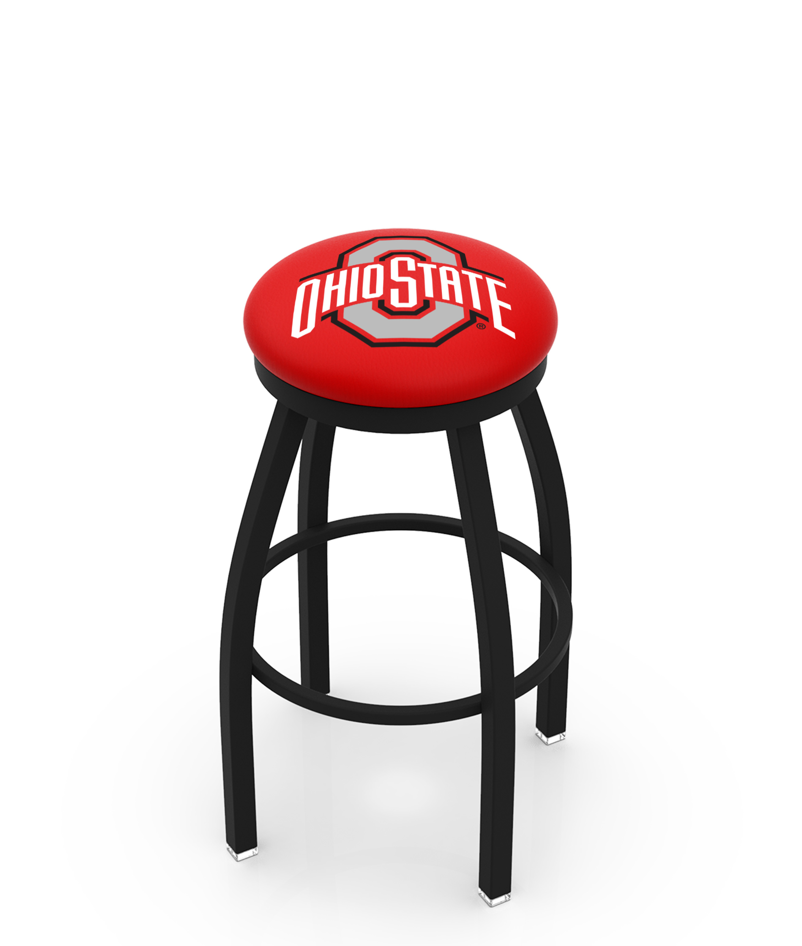 30" L8B2B - Black Wrinkle Ohio State Swivel Bar Stool with Accent Ring by  Company
