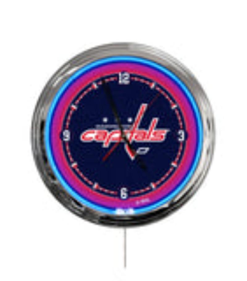 ClkL16WshCap Washington Capitals 16 in. Multi Color LED Wall Clock
