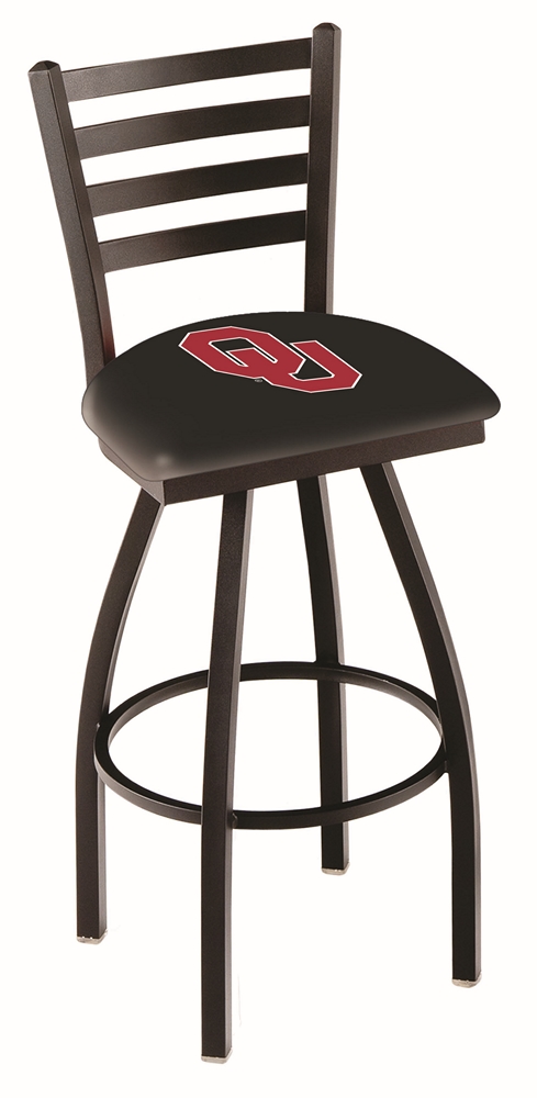 L014 - 30" Black Wrinkle Oklahoma Swivel Bar Stool with Ladder Style Back by  Co.