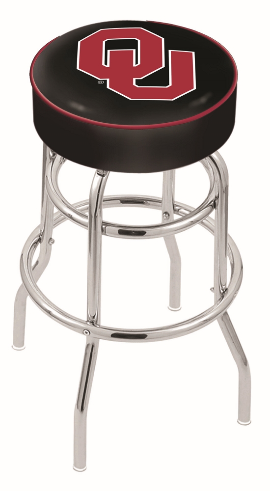 25" L7C1 - 4" Oklahoma Cushion Seat with Double-Ring Chrome Base Swivel Bar Stool by  Company