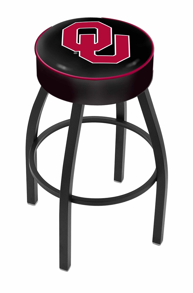 30" L8B1 - 4" Oklahoma Cushion Seat with Black Wrinkle Base Swivel Bar Stool by  Company