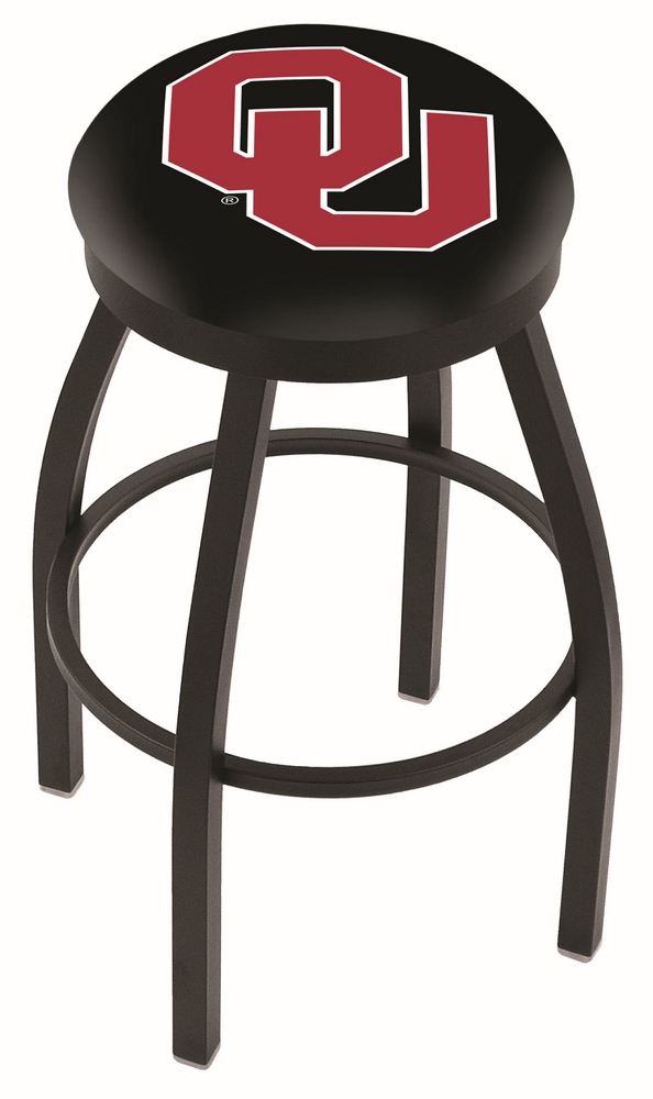 30" L8B2B - Black Wrinkle Oklahoma Swivel Bar Stool with Accent Ring by  Company