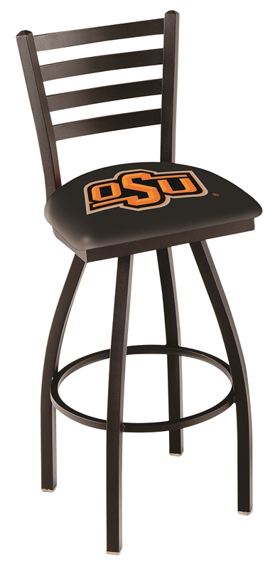 Co. L014 30in. Black Wrinkle Oklahoma State Swivel Bar Stool