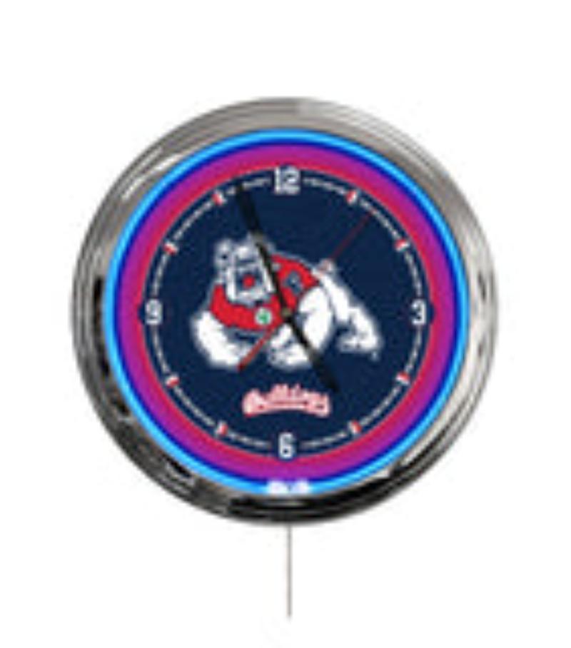 ClkL16FresSt Fresno State University 16 in. Multi Color LED Wall Clock