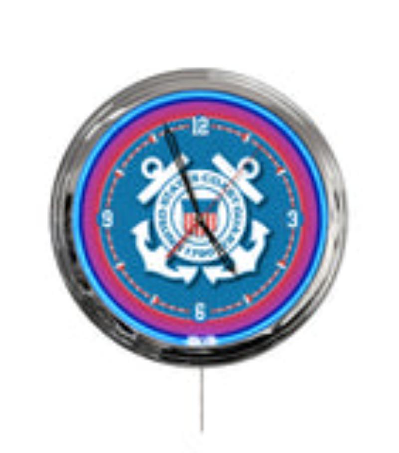 ClkL16CstGrd United States Coast Guard 16 in. Multi Color LED Wall Clock